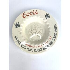 VINTAGE COORS BEER 1960S AMERICA'S FINE LIGHT BEER CERAMIC ASHTRAY COIN